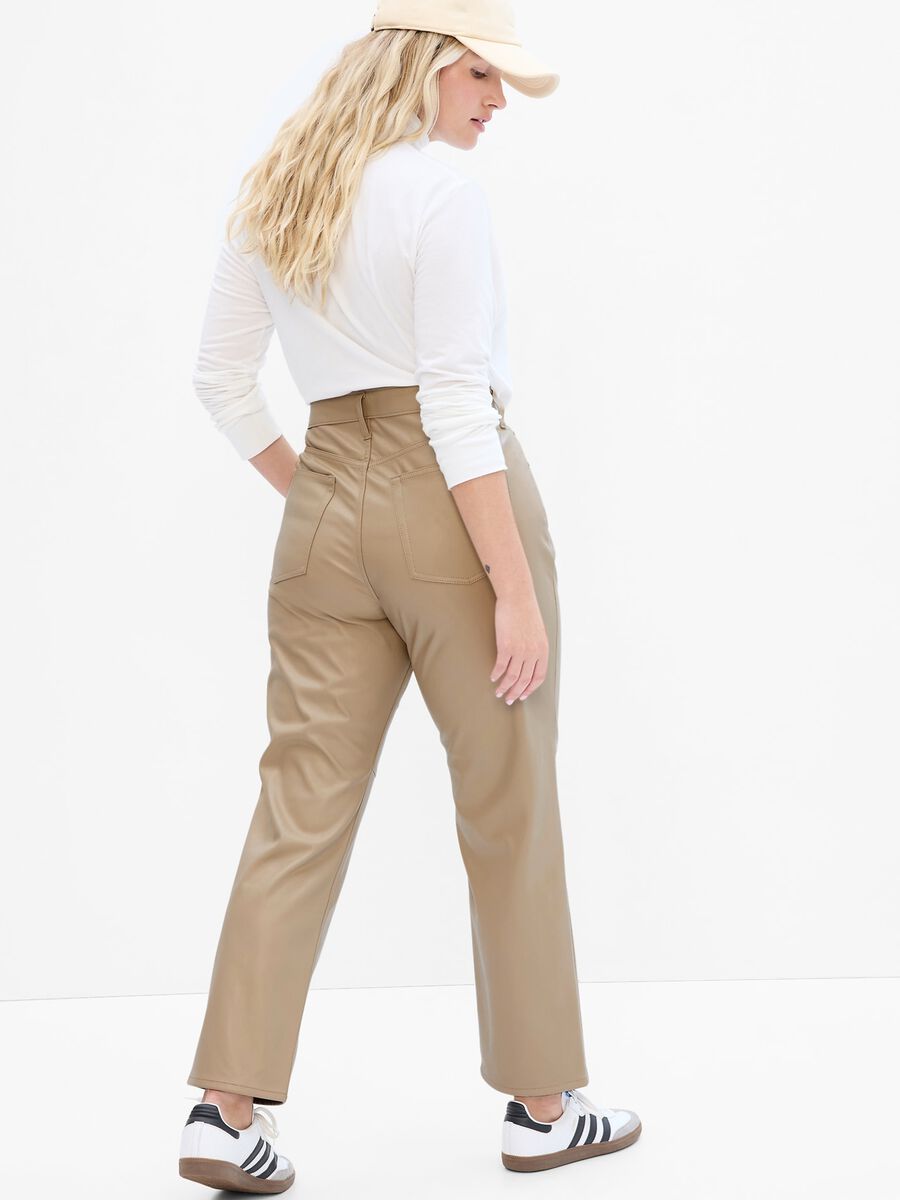 Pantalone straight fit effetto lucido Donna_4