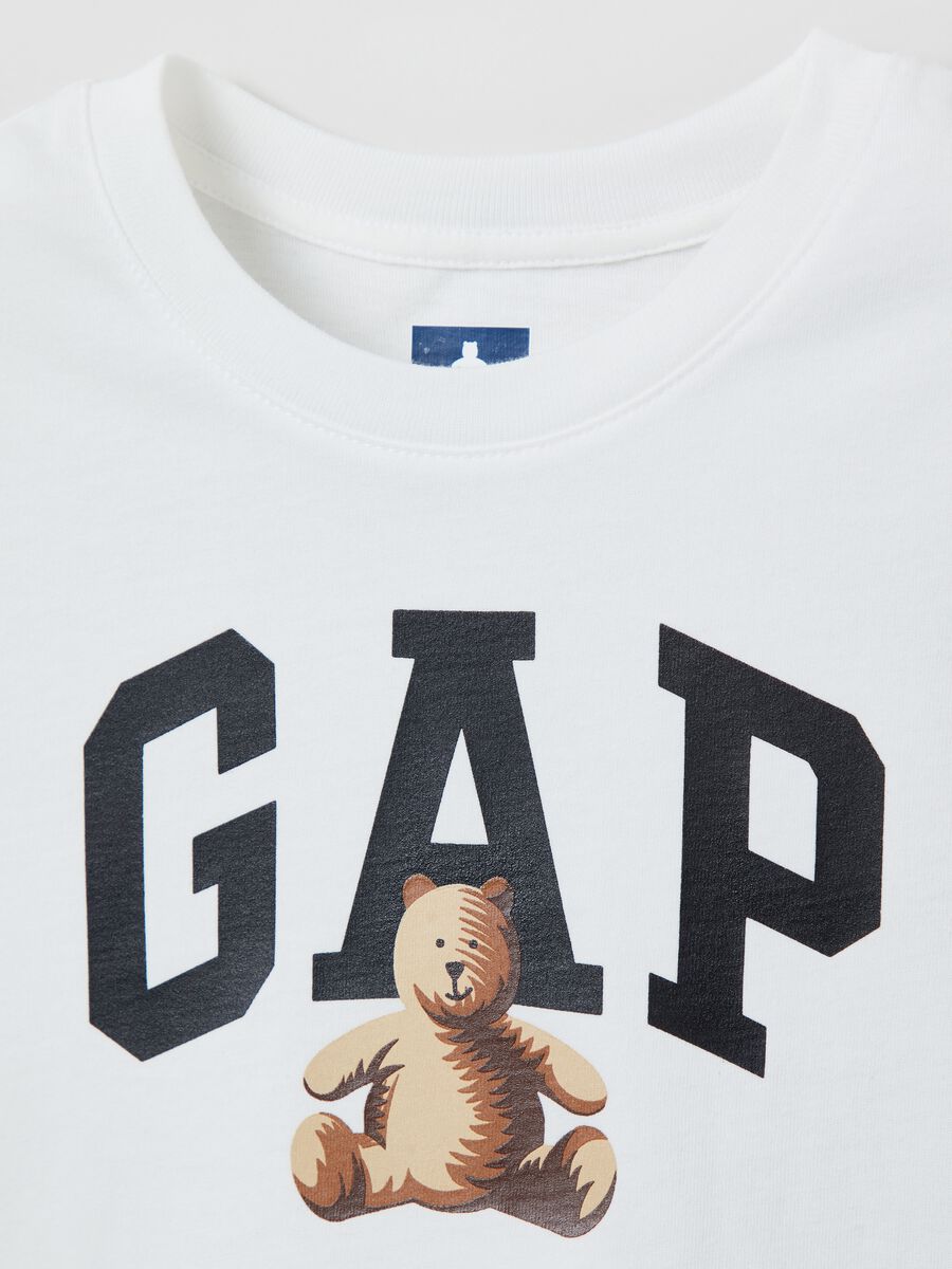Organic cotton T-shirt with logo print Newborn Boy_2