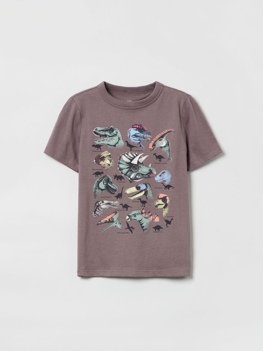T-shirt in cotone con stampa dinosauri Bambino_0