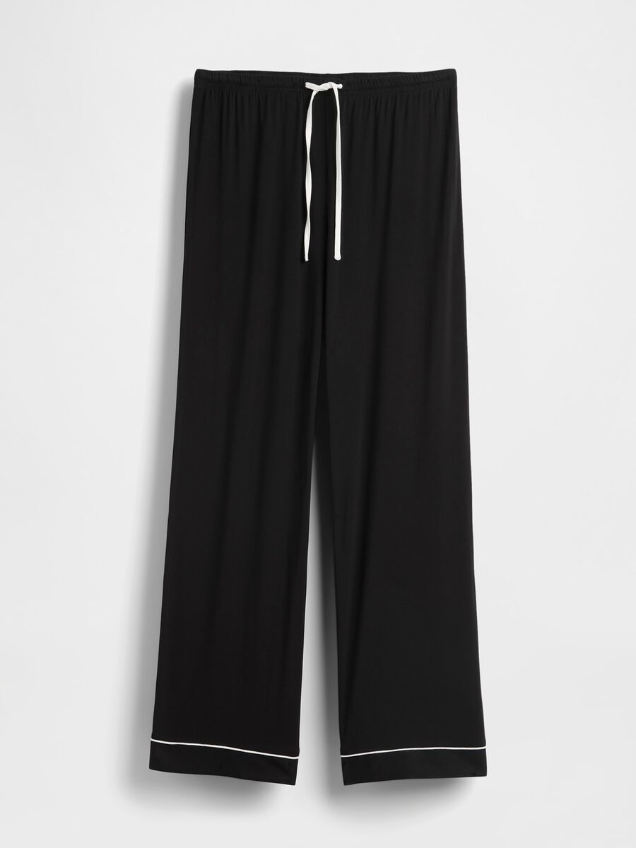 Pantalone pigiama con piping a contrasto Donna_4