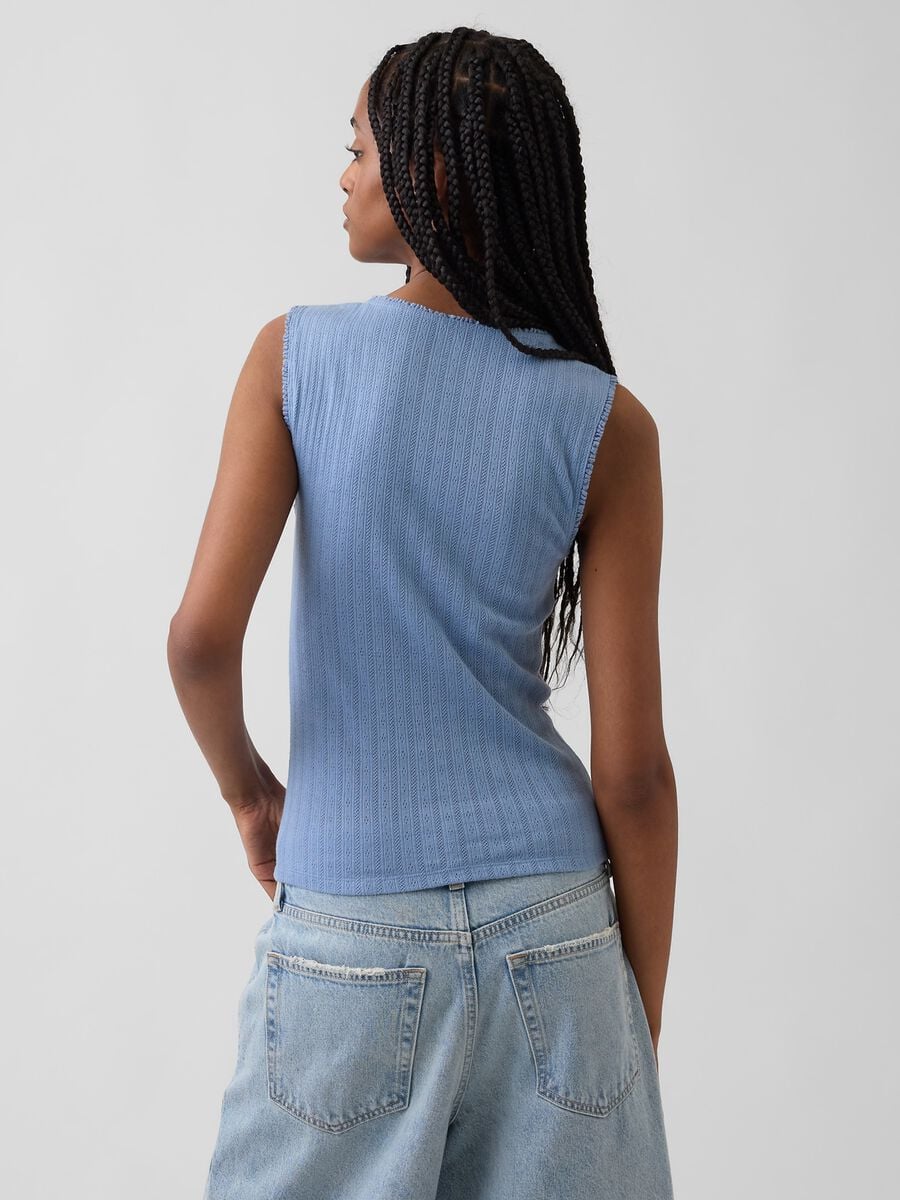 Top in misto cotone a costine Donna_1