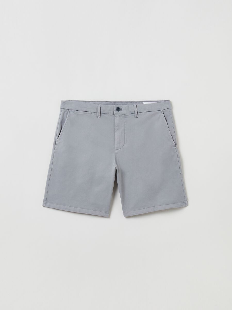 Shorts in stretch cotton Man_1