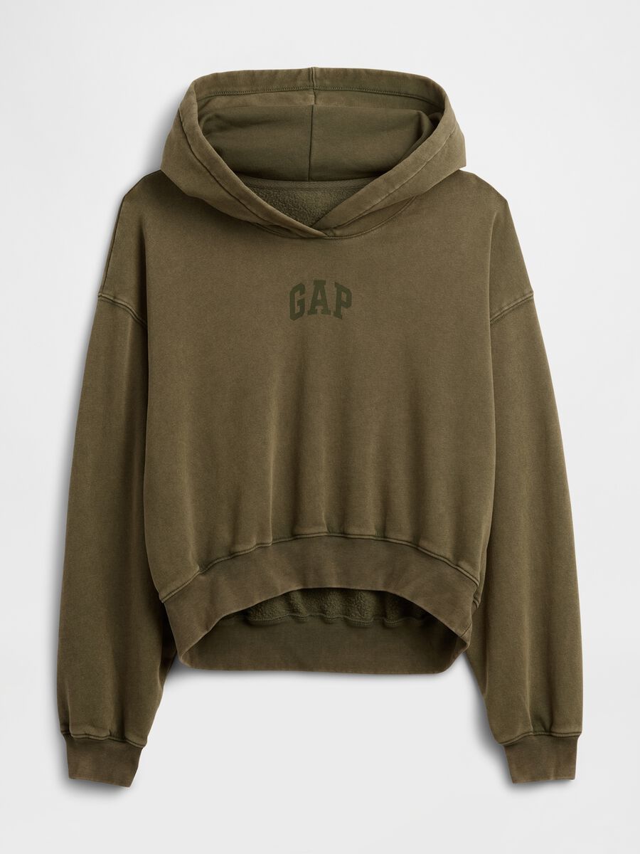 Felpa con cappuccio e logo Donna_4