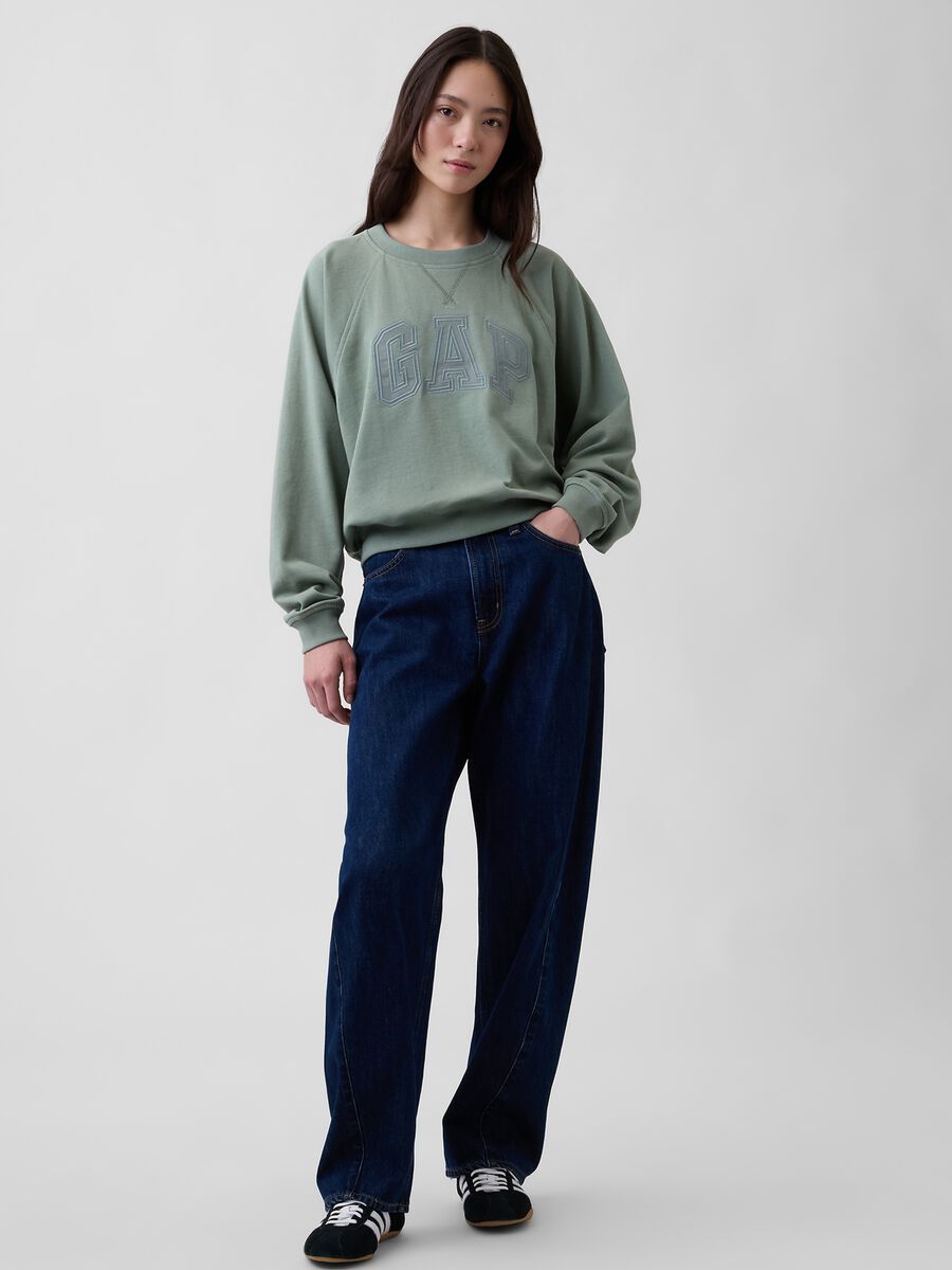 Felpa girocollo in misto cotone con logo GAP Donna_3