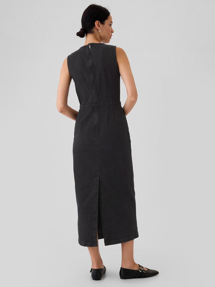 Vestito lungo smanicato in denim Donna_1