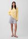 Shorts a righe in misto lino_4