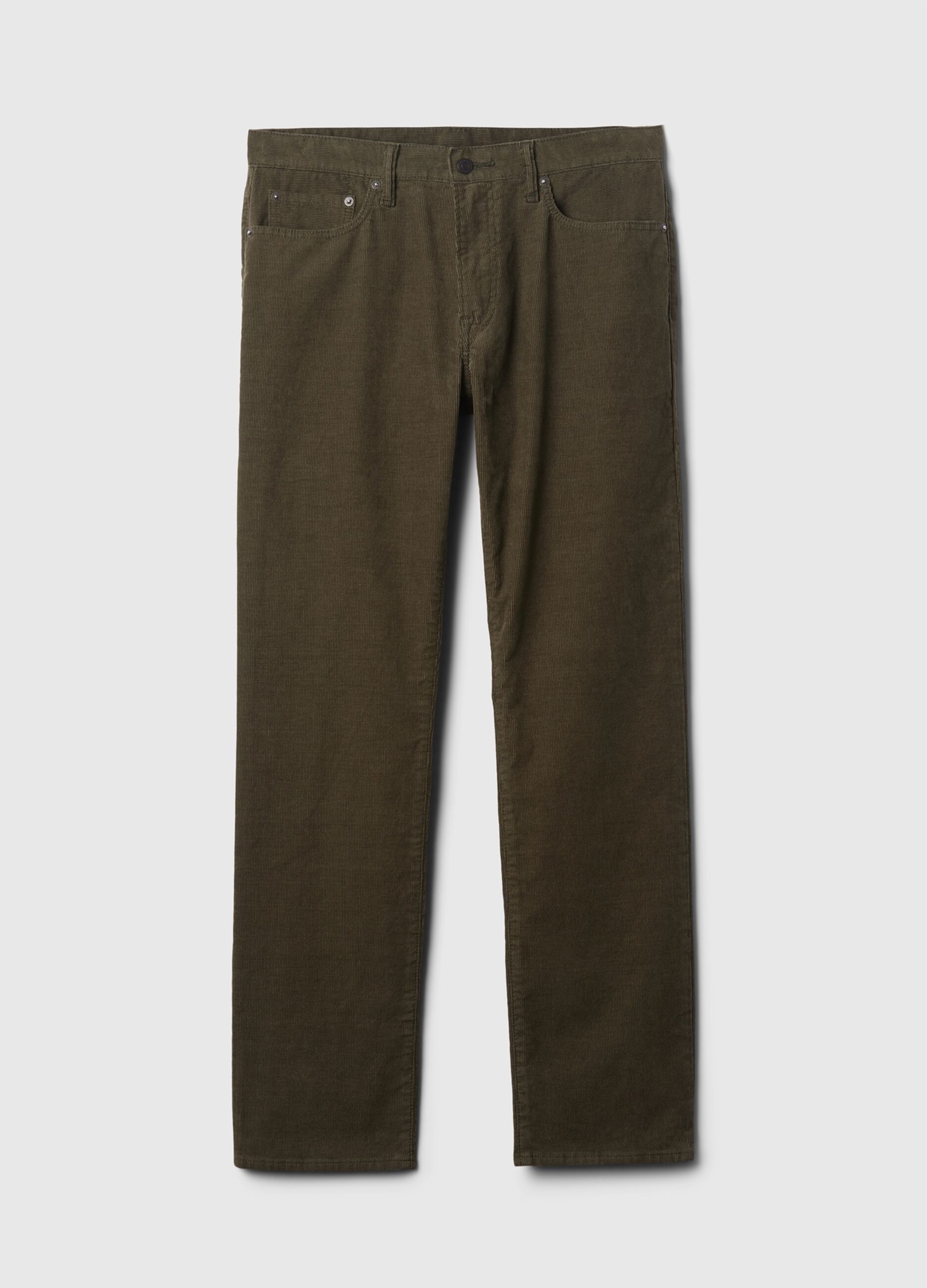 Pantalone straight fit in corduroy stretch