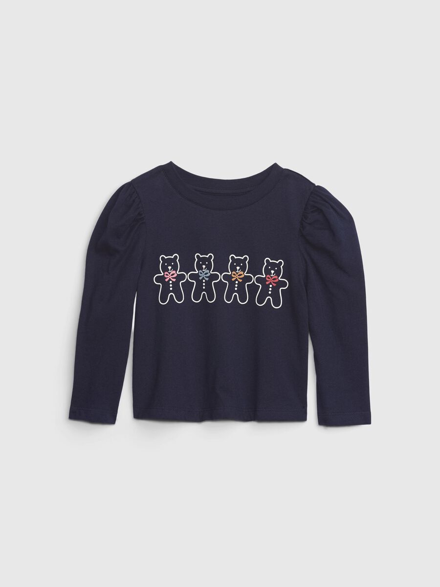 T-shirt a maniche lunghe con stampa Bimba_0