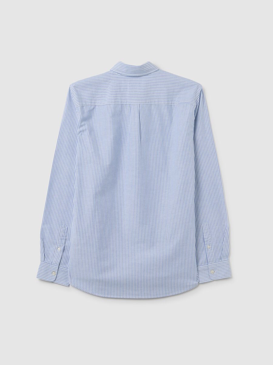 Striped Oxford cotton shirt with pocket Man_2