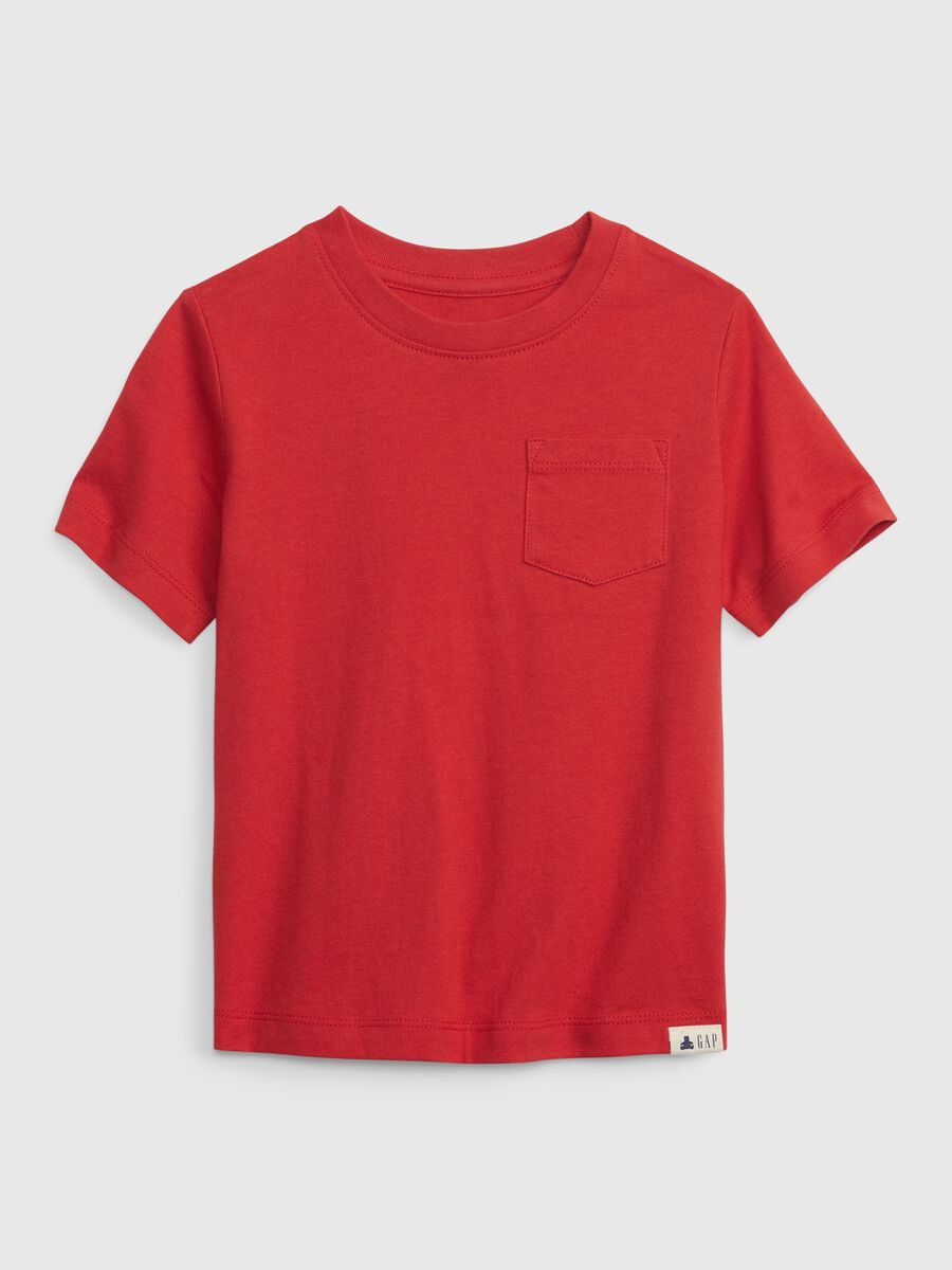 T-shirt in cotone bio con taschino Neonato_0