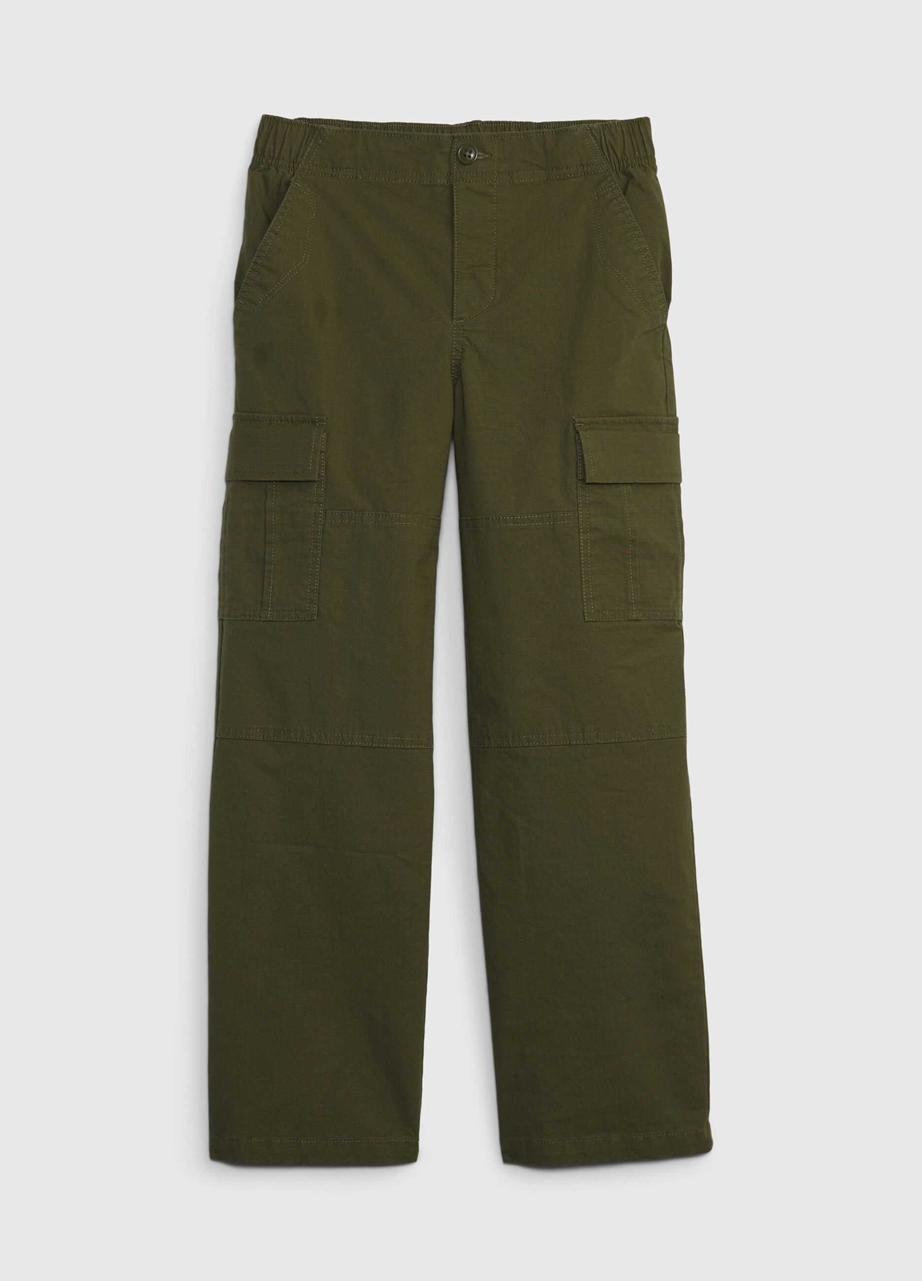 Cargo trousers with ripstop weave
