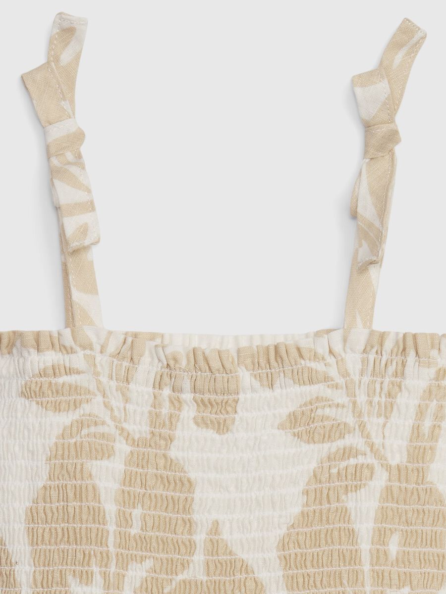 Linen and cotton dress with print Newborn Boy_2