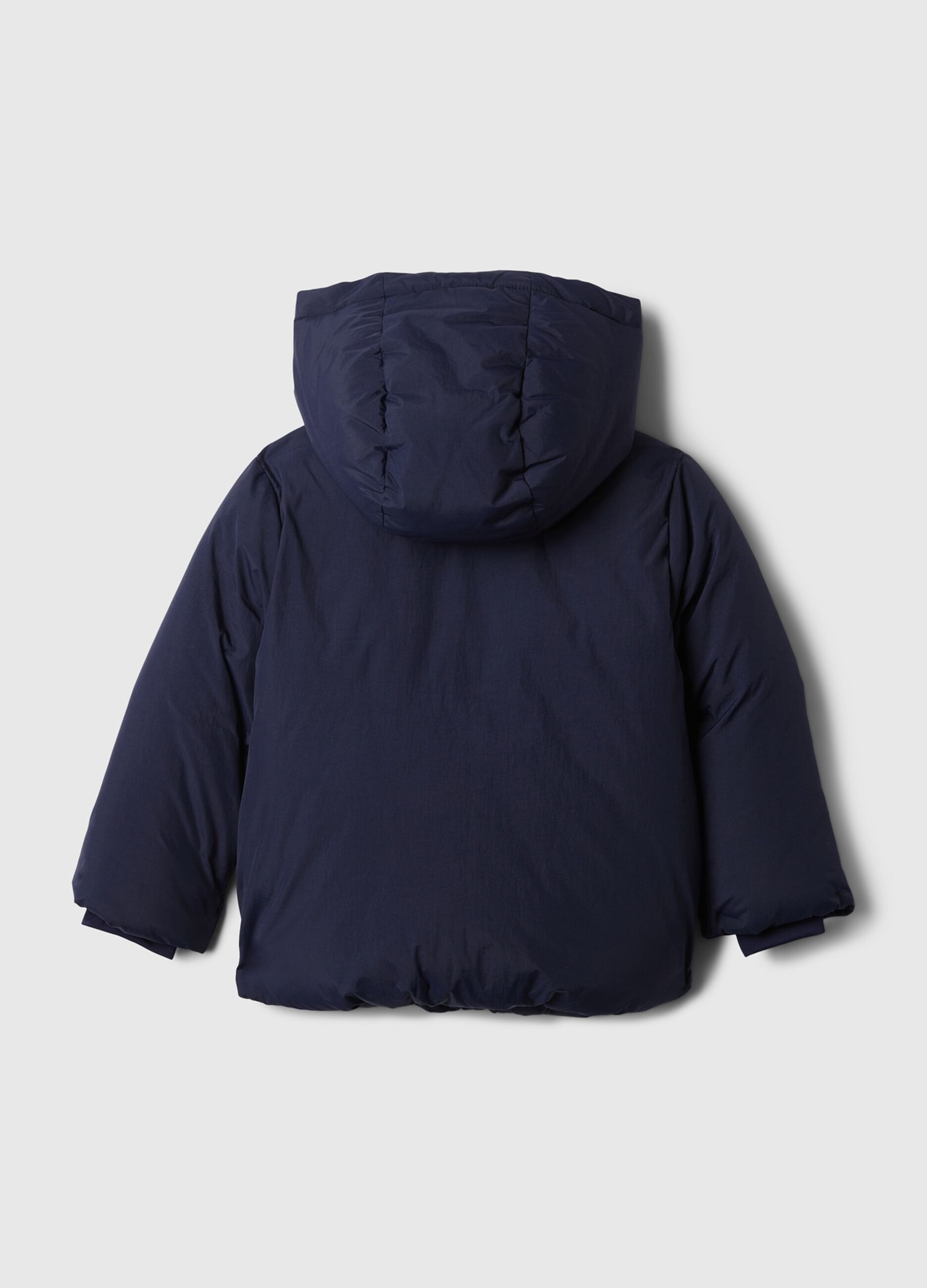 Quilted down jacket with sherpa lining_1