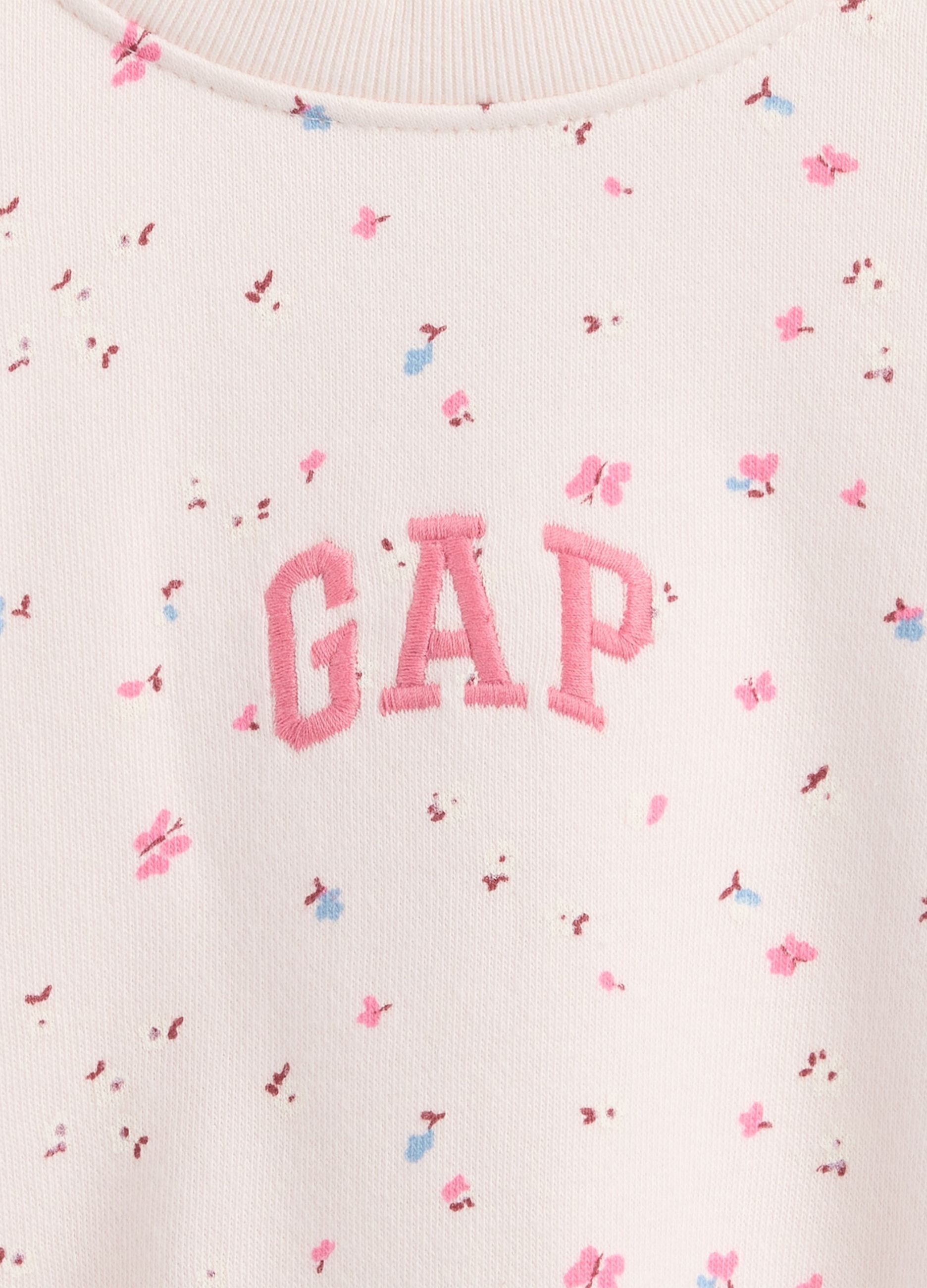 Pink cotton bodysuit with flowers_2