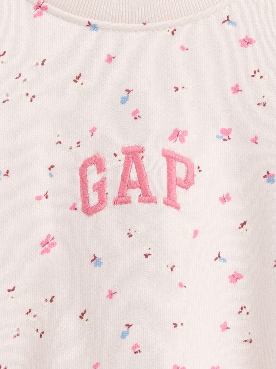 Pink cotton bodysuit with flowers Newborn Boy_2