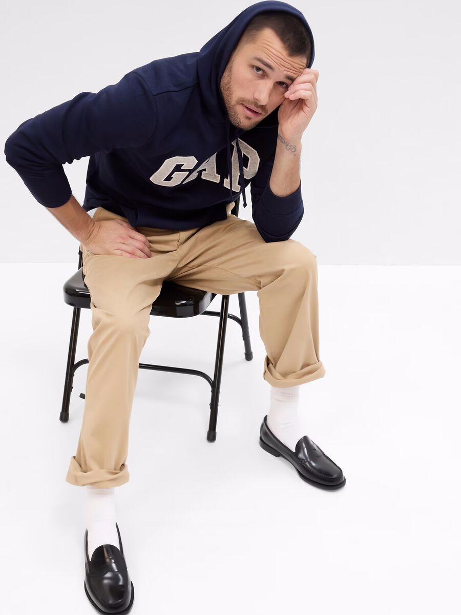 Felpa con cappuccio e ricamo logo Uomo_0