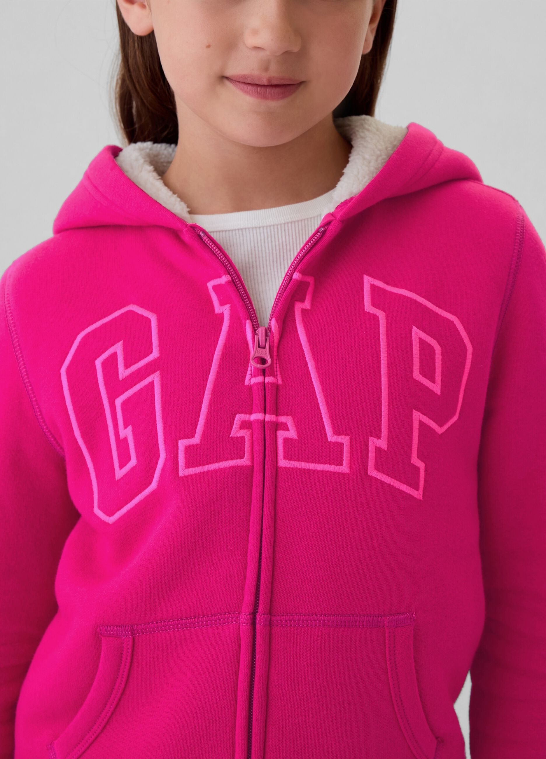 Full-zip con cappuccio interno in sherpa _3
