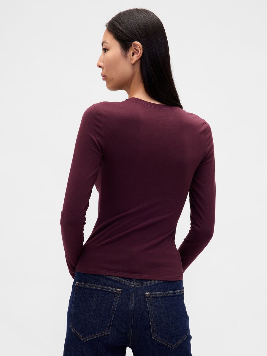 Maglia a maniche lunghe viola elasticizzata Donna_1