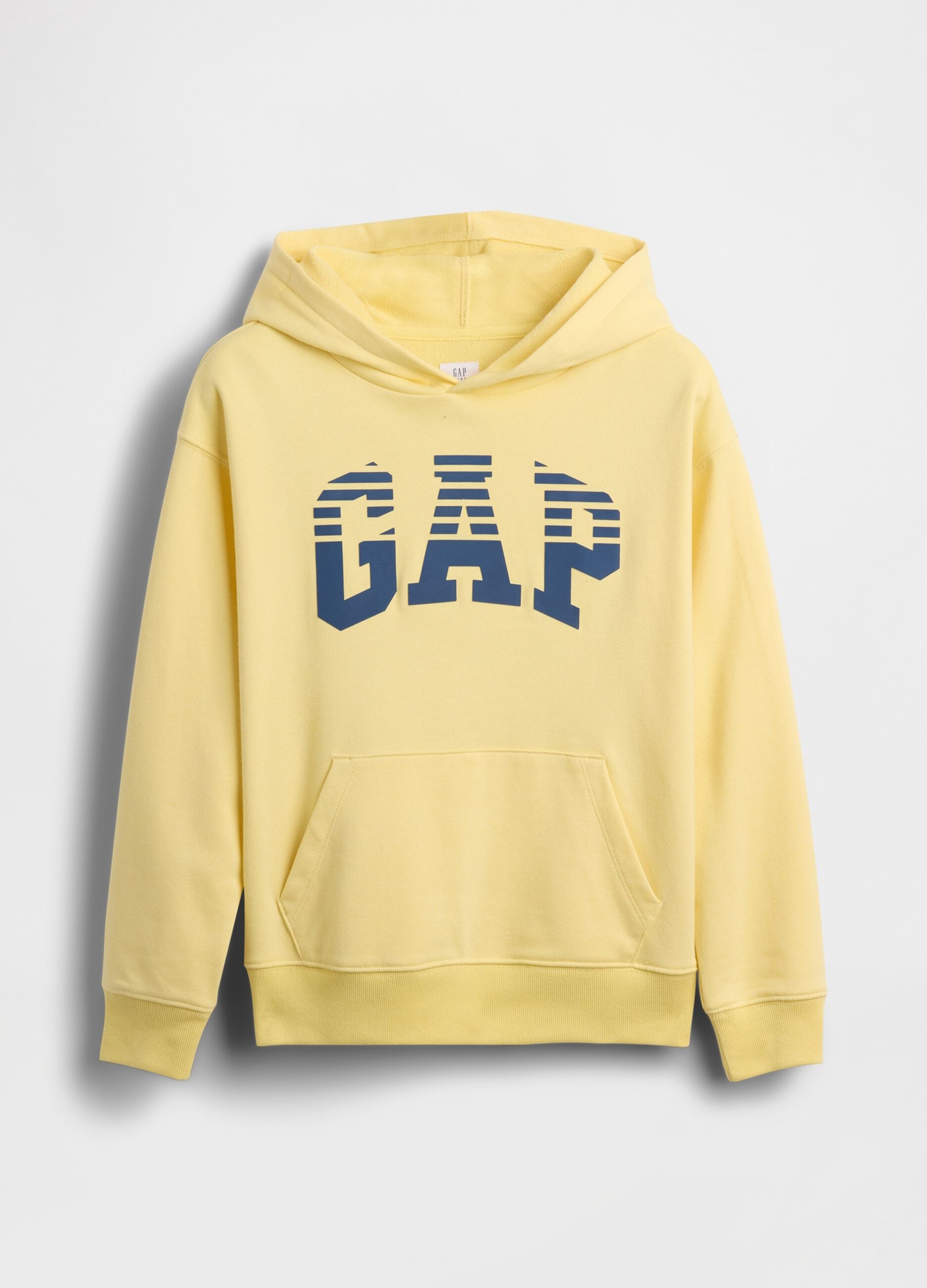 Felpa in misto cotone gialla da bambino regular fit con logo