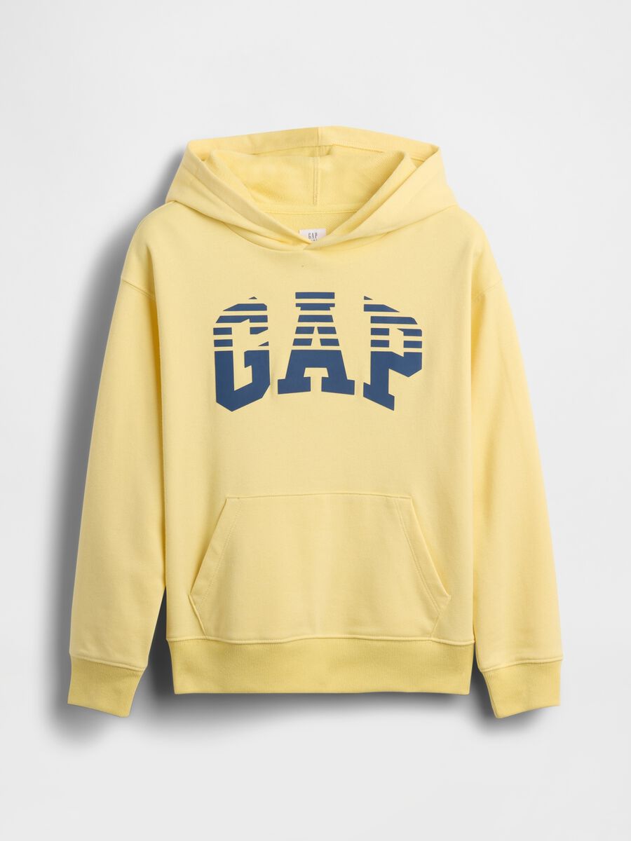 Felpa in misto cotone gialla da bambino regular fit con logo Bambino_3