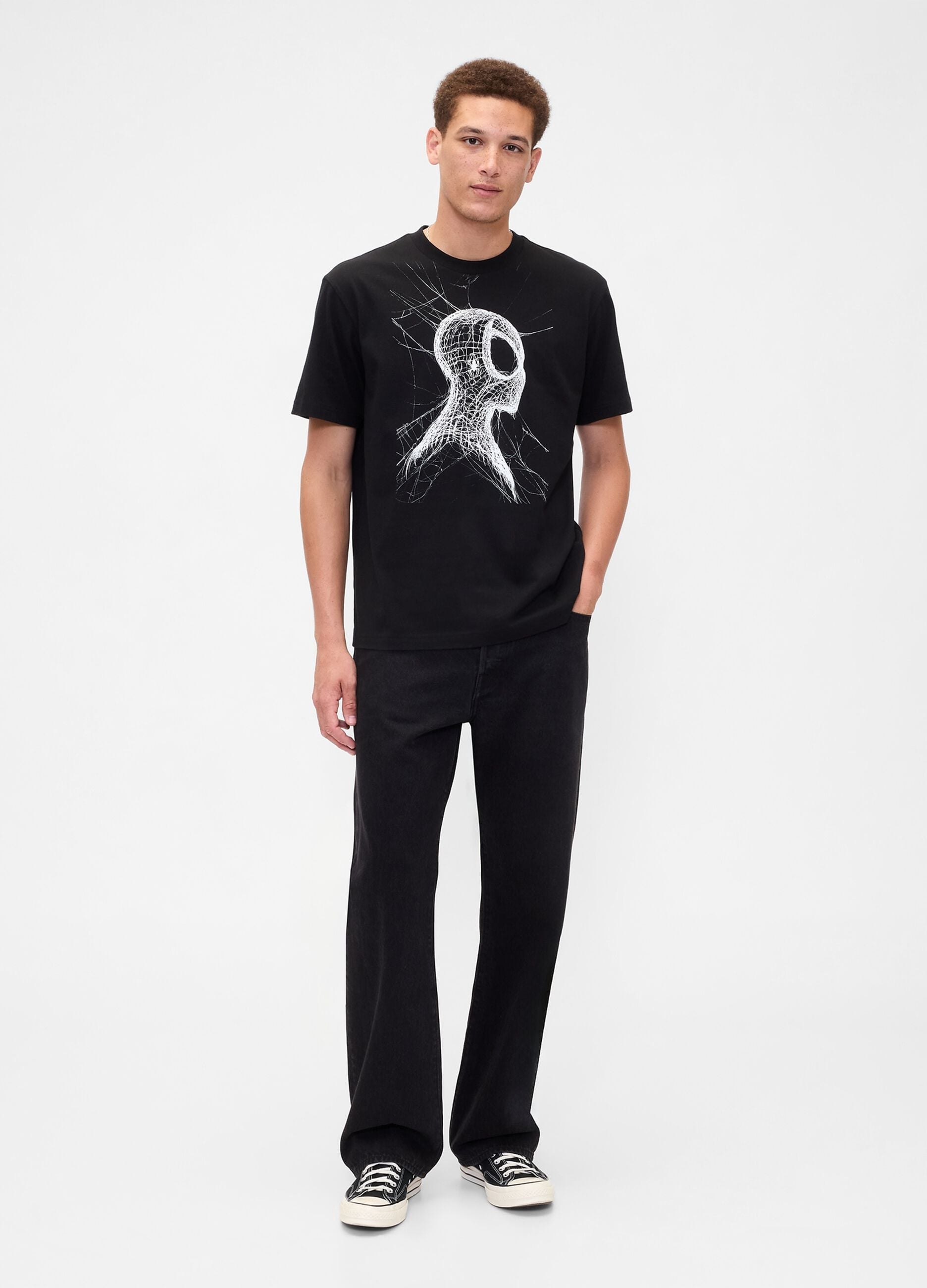 T-shirt Spider Man Marvel in puro cotone a maniche corte