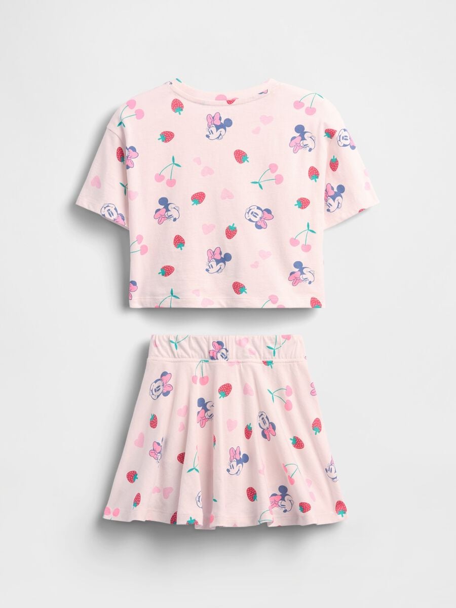 Set Minnie Disney in puro cotone con t-shirt e gonna Bimba_2
