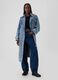 Trench lungo doppiopetto in denim_1