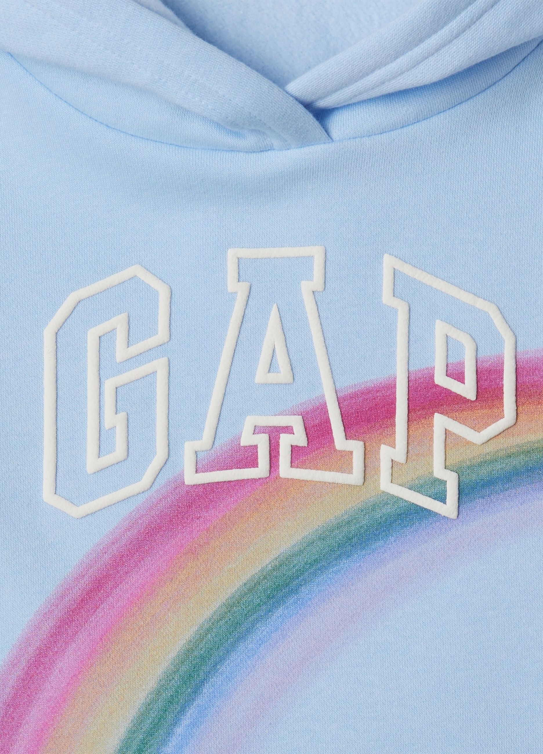Felpa con cappuccio stampa logo e arcobaleno _2