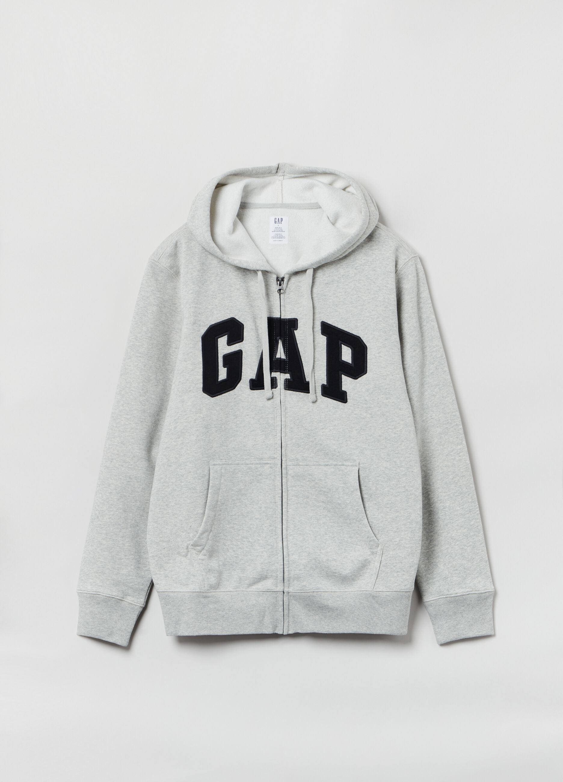 Full-zip con cappuccio e patch logo