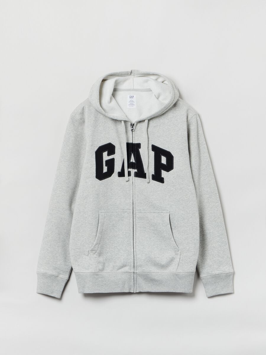 Full-zip con cappuccio e patch logo Uomo_0