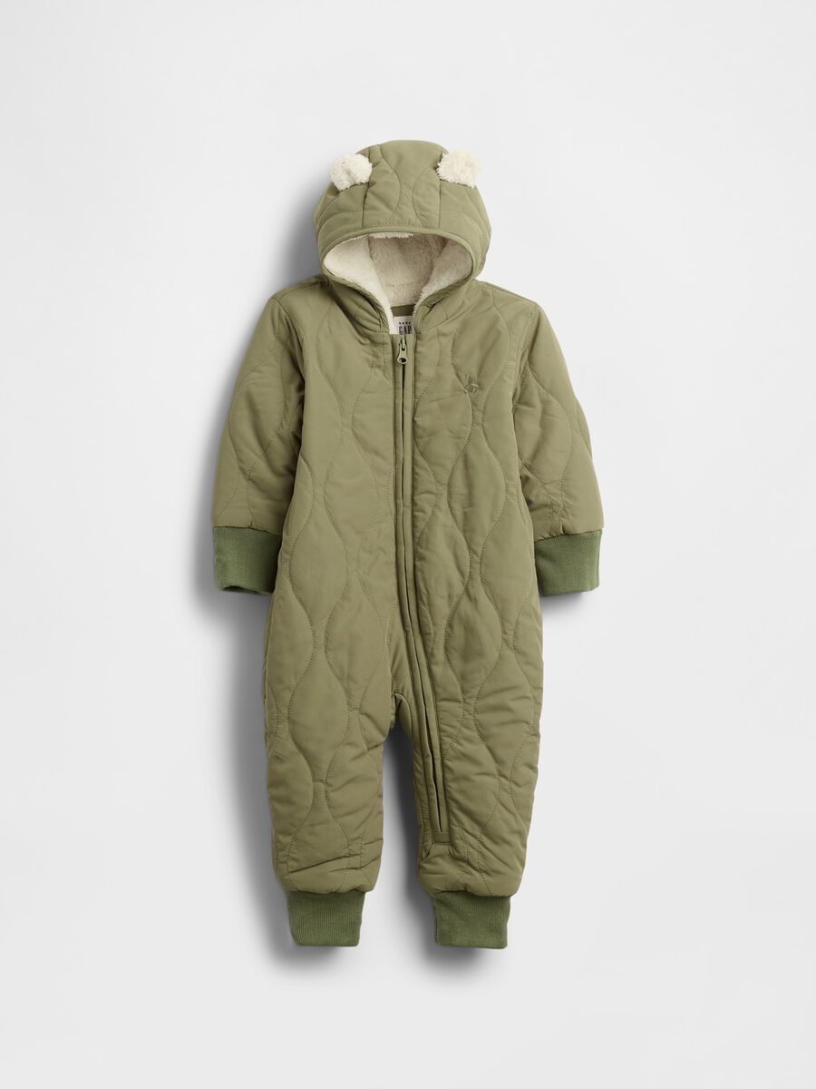 Green Quilted Baby Onesie Newborn Boy_0