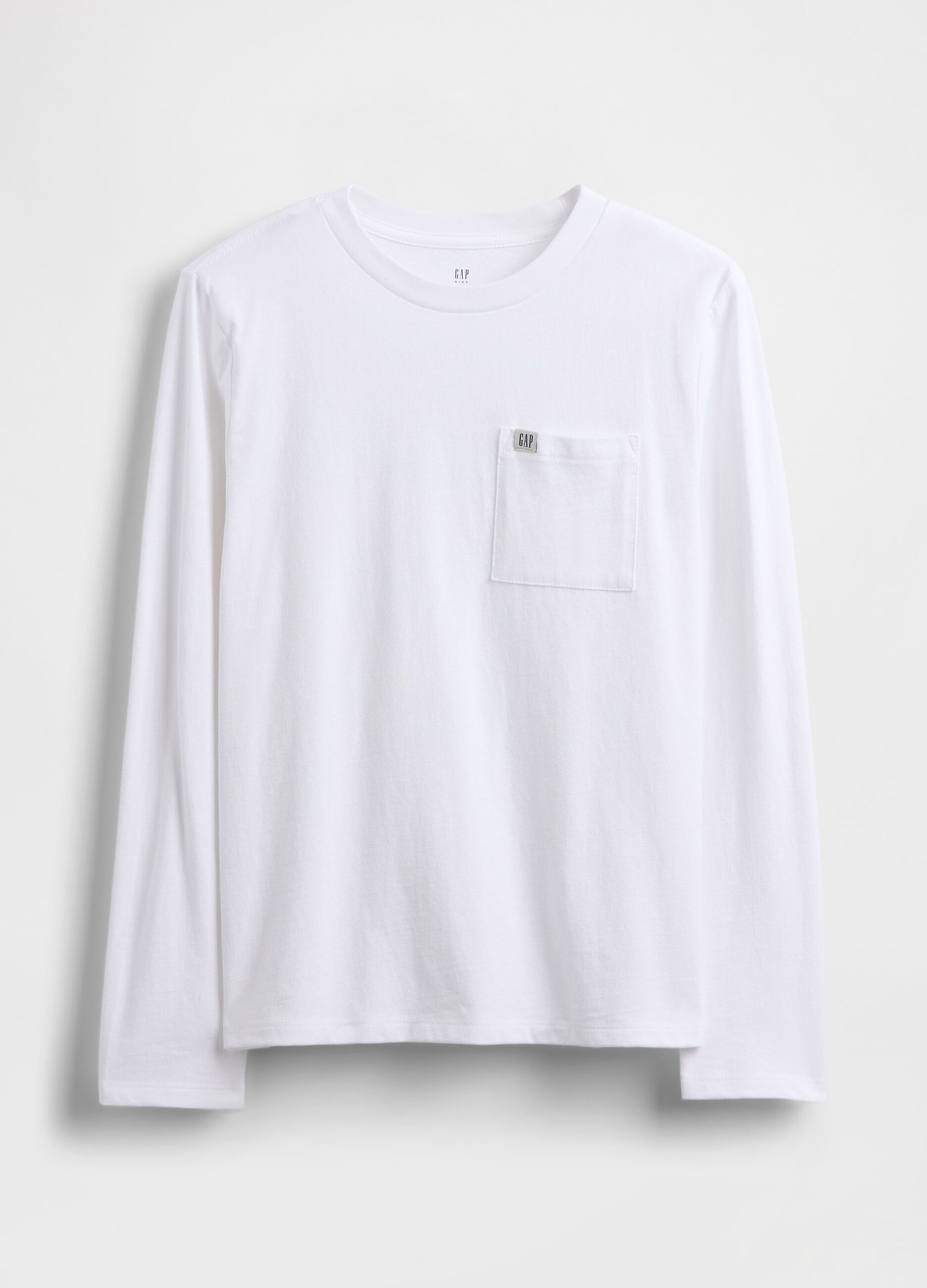 Maglia bianca a maniche lunghe in cotone