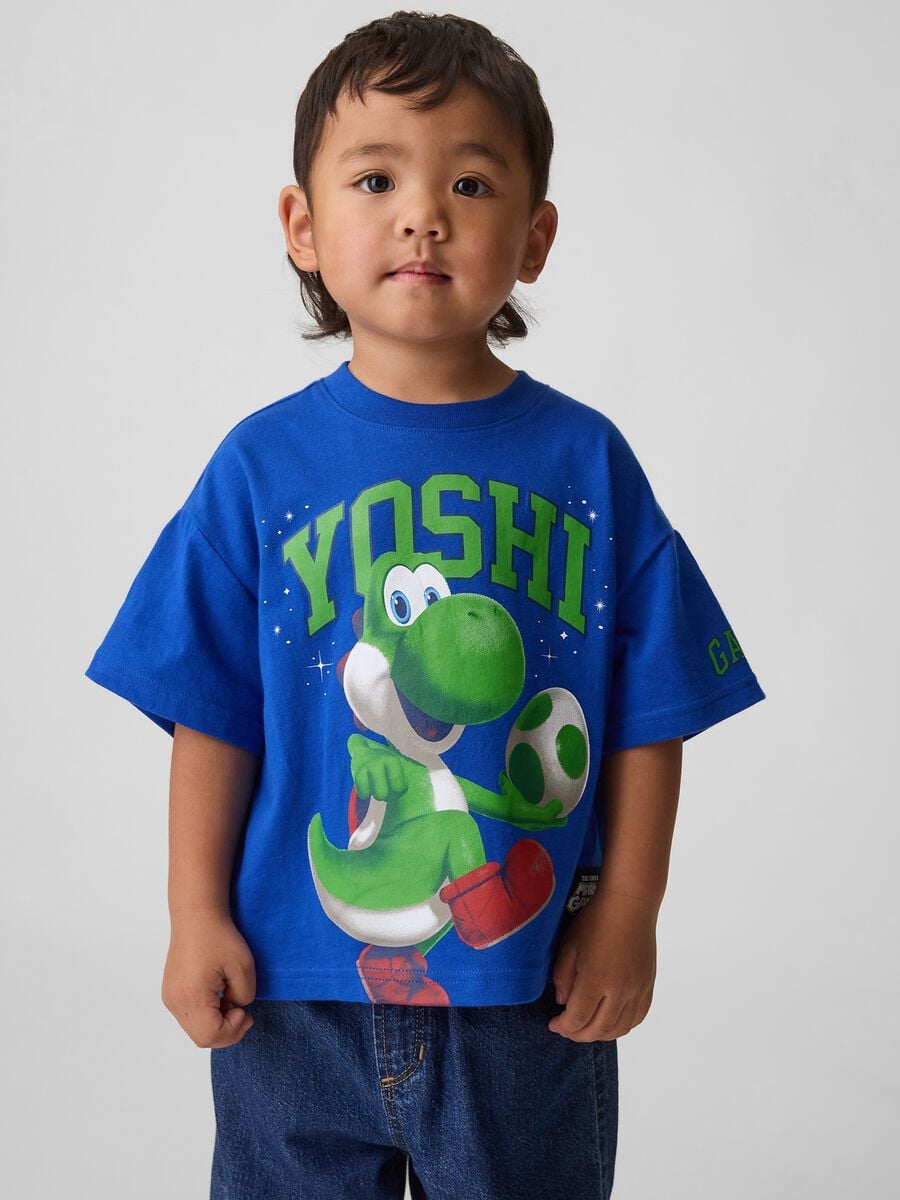 T-shirt Super Mario Nintendo a maniche corte in puro cotone Bimbo_0