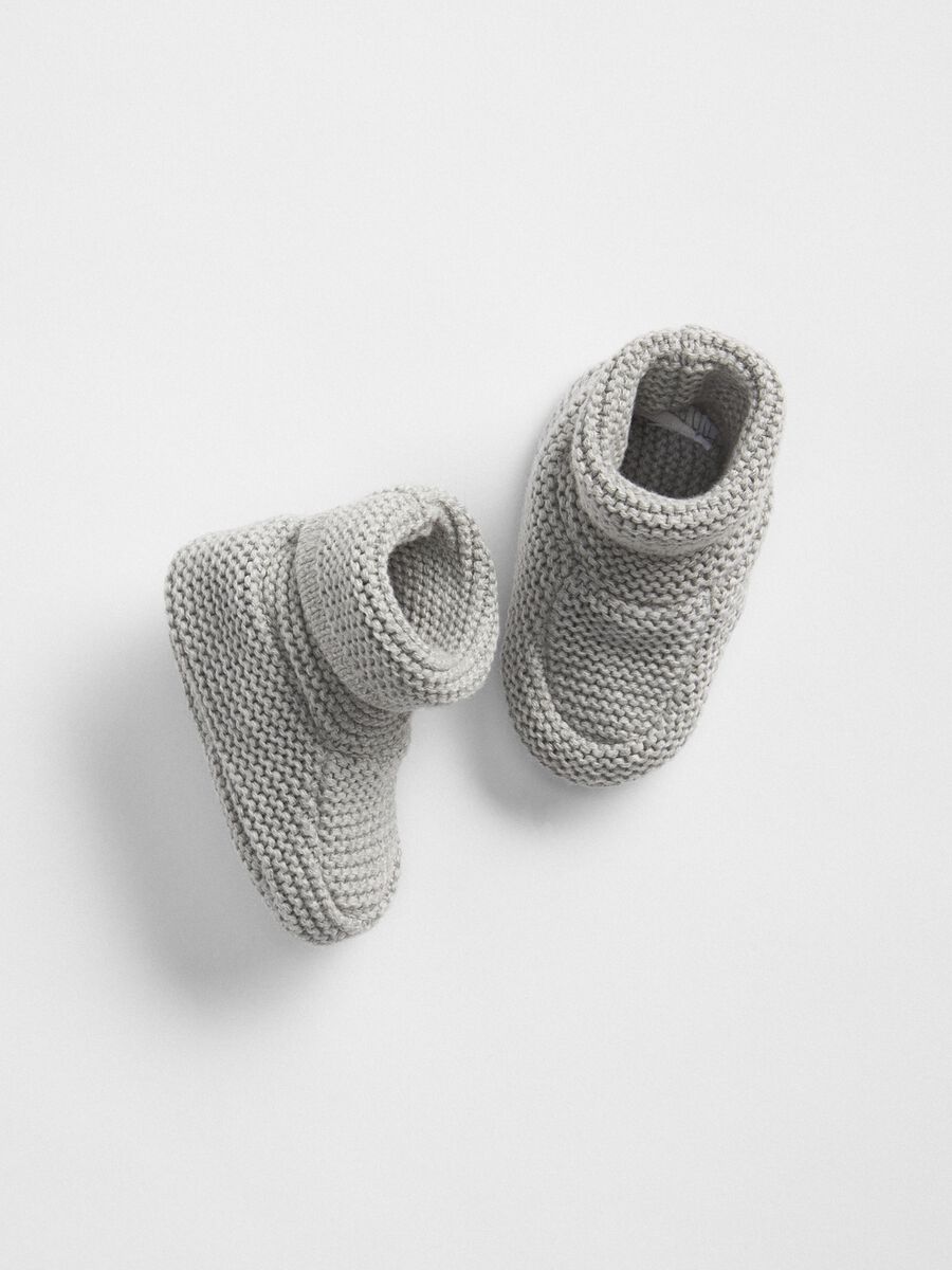 Grey cotton booties for newborns Newborn Boy_0