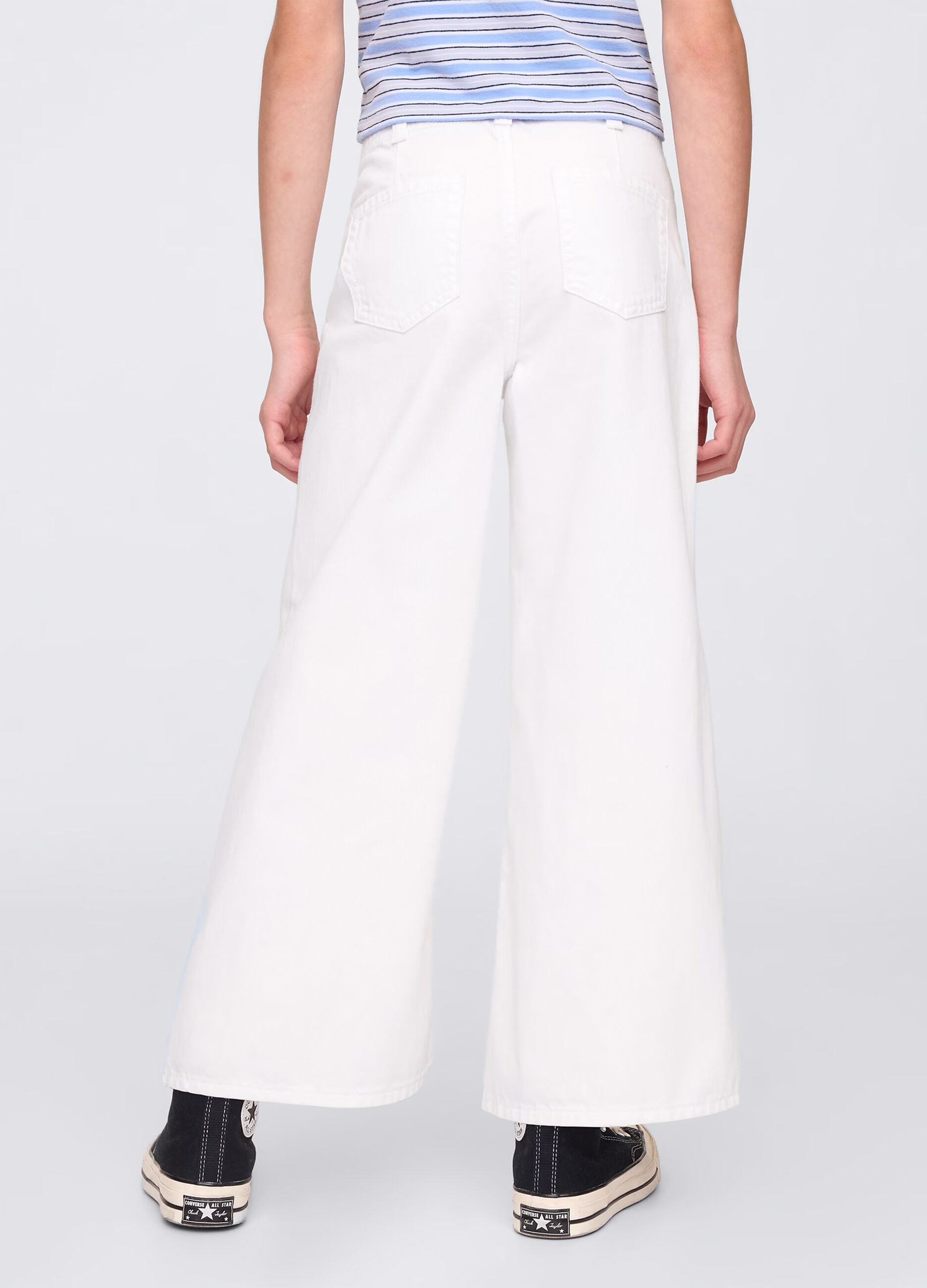 Pantaloni in denim bianchi a gamba larga_2