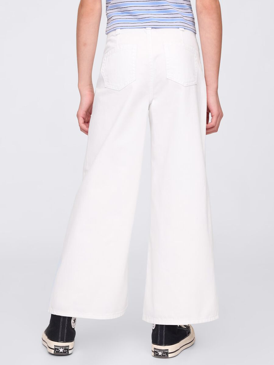 Pantaloni in denim bianchi a gamba larga Bimba_2