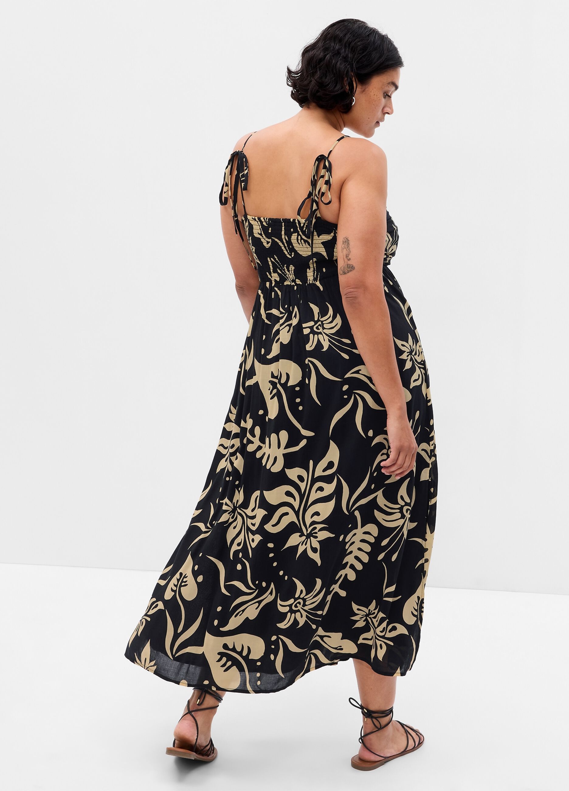 Empire-style midi dress with floral print_4