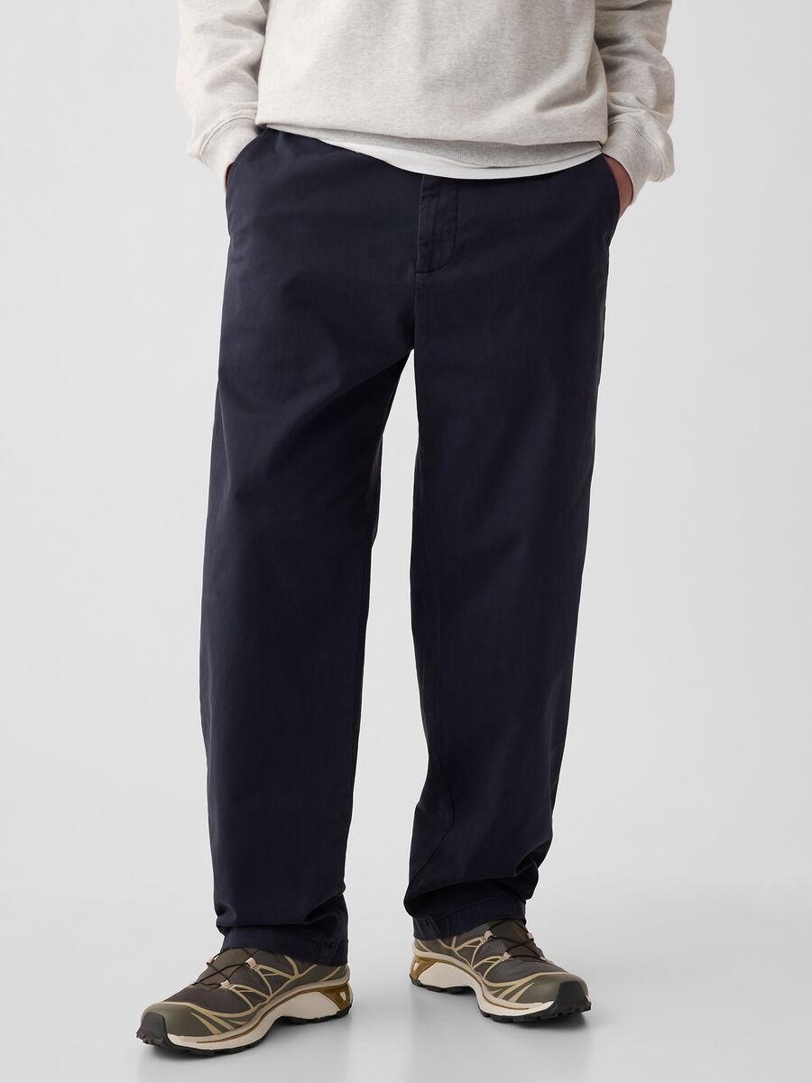 Baggy-fit trousers in stretch cotton Man_1