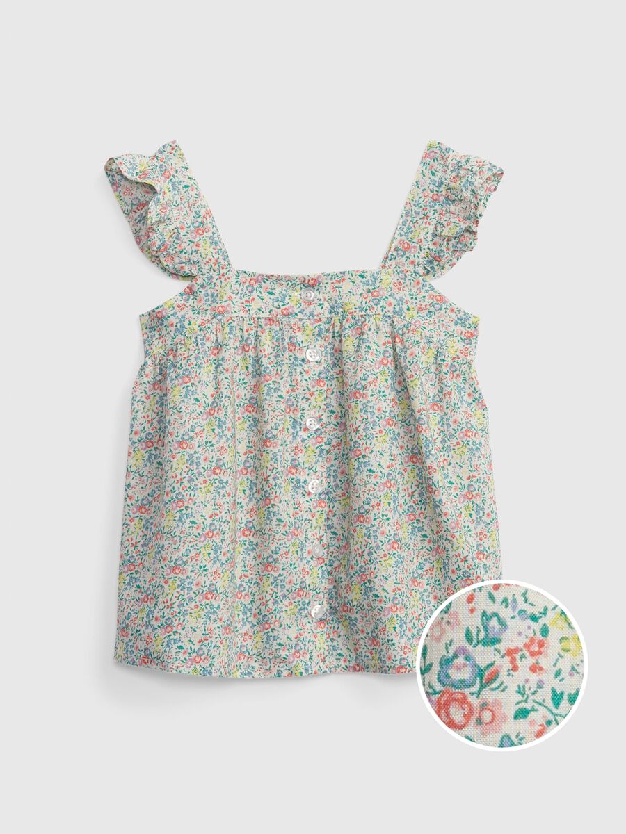 Cotton tank top with ditsy print Toddler Girl_0
