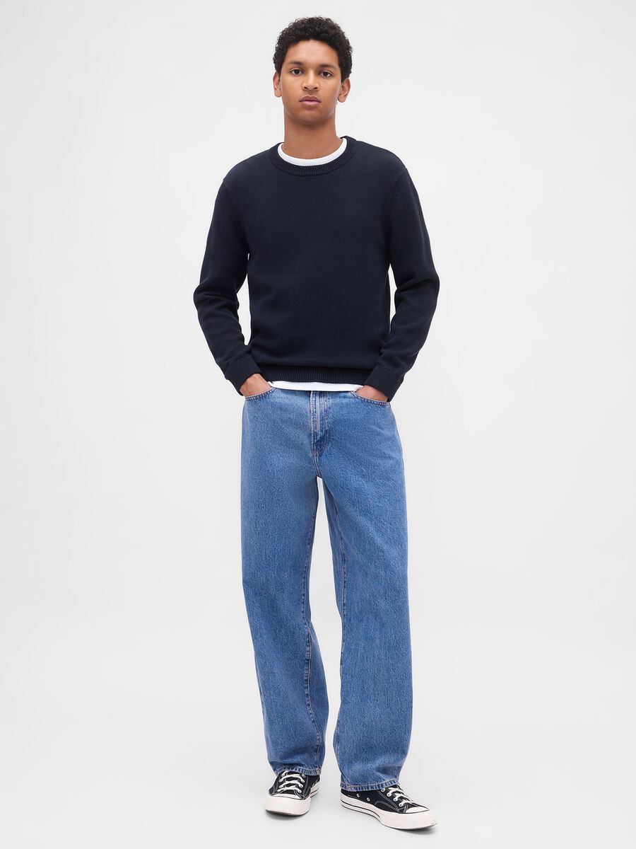 Maglione blu in cotone Uomo_2