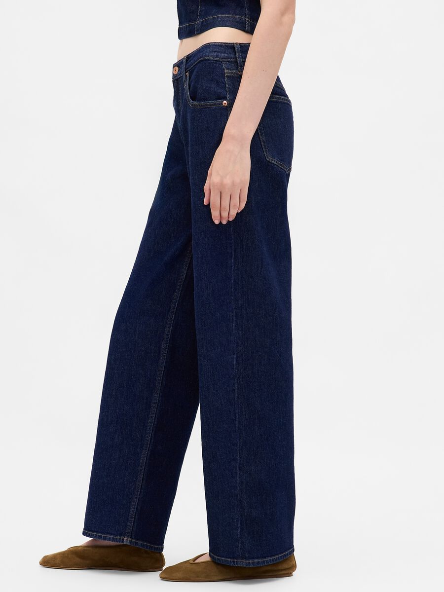 Pantaloni denim blu elasticizzati Donna_3