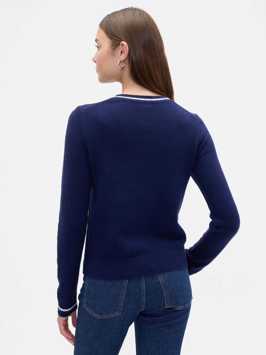 Blue Cotton Blend Jumper Woman_1