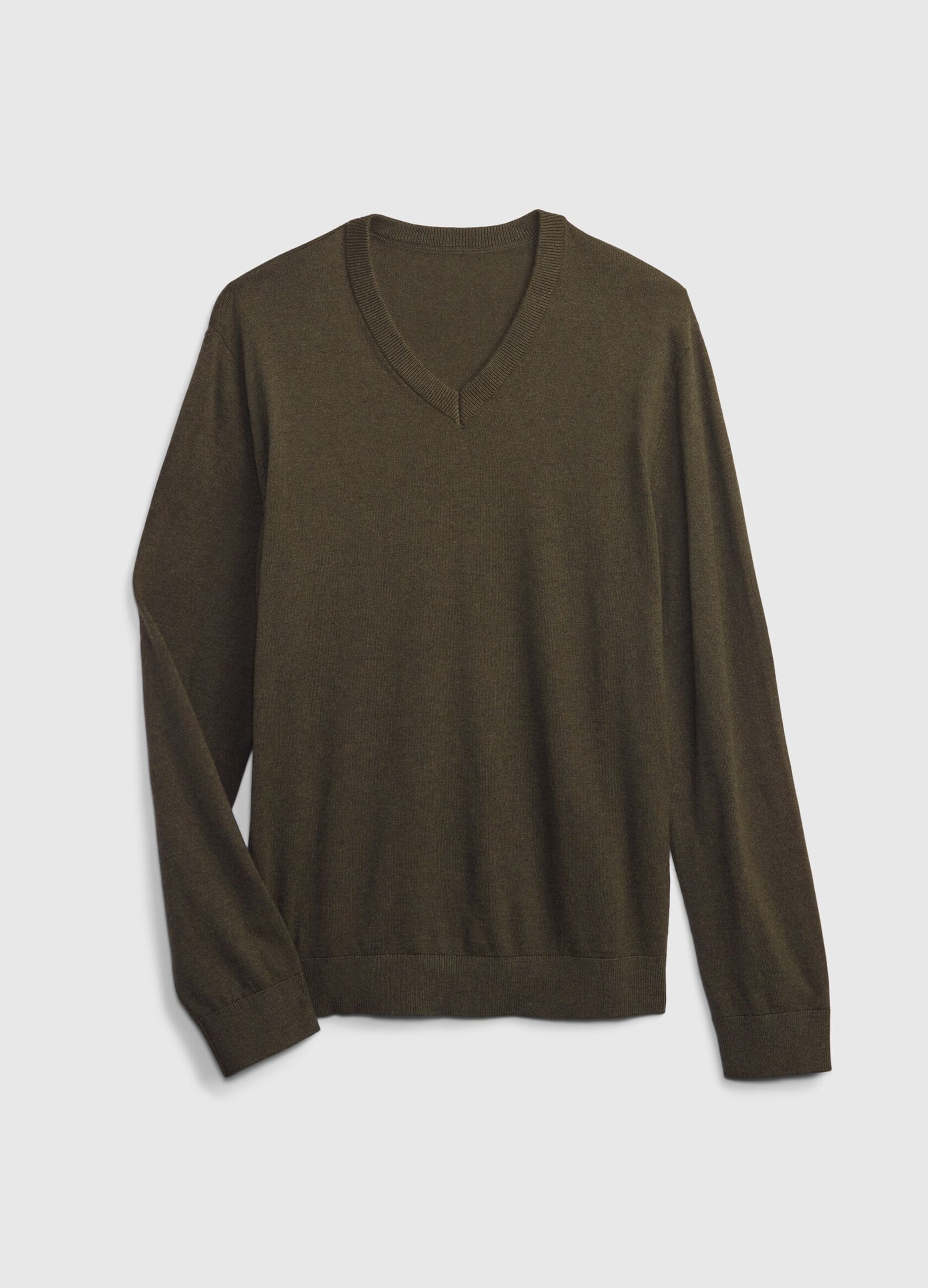 V-neck cotton pullover_2