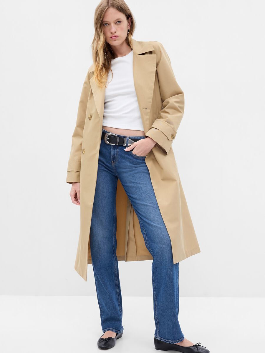 Long trench coat with raglan sleeves Woman_0
