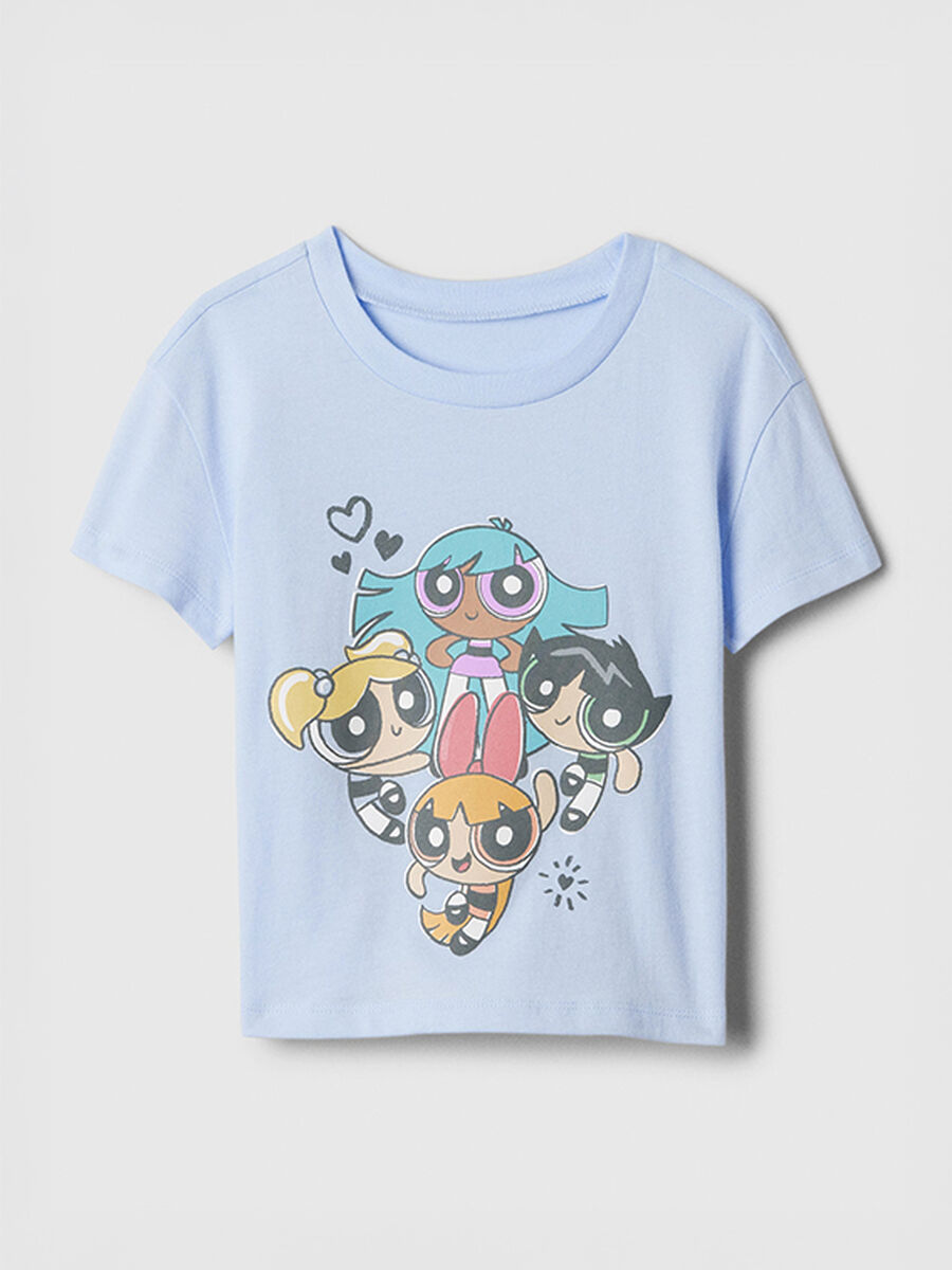 Maglietta azzurra con stampa Powerpuff Girls Bimba_0