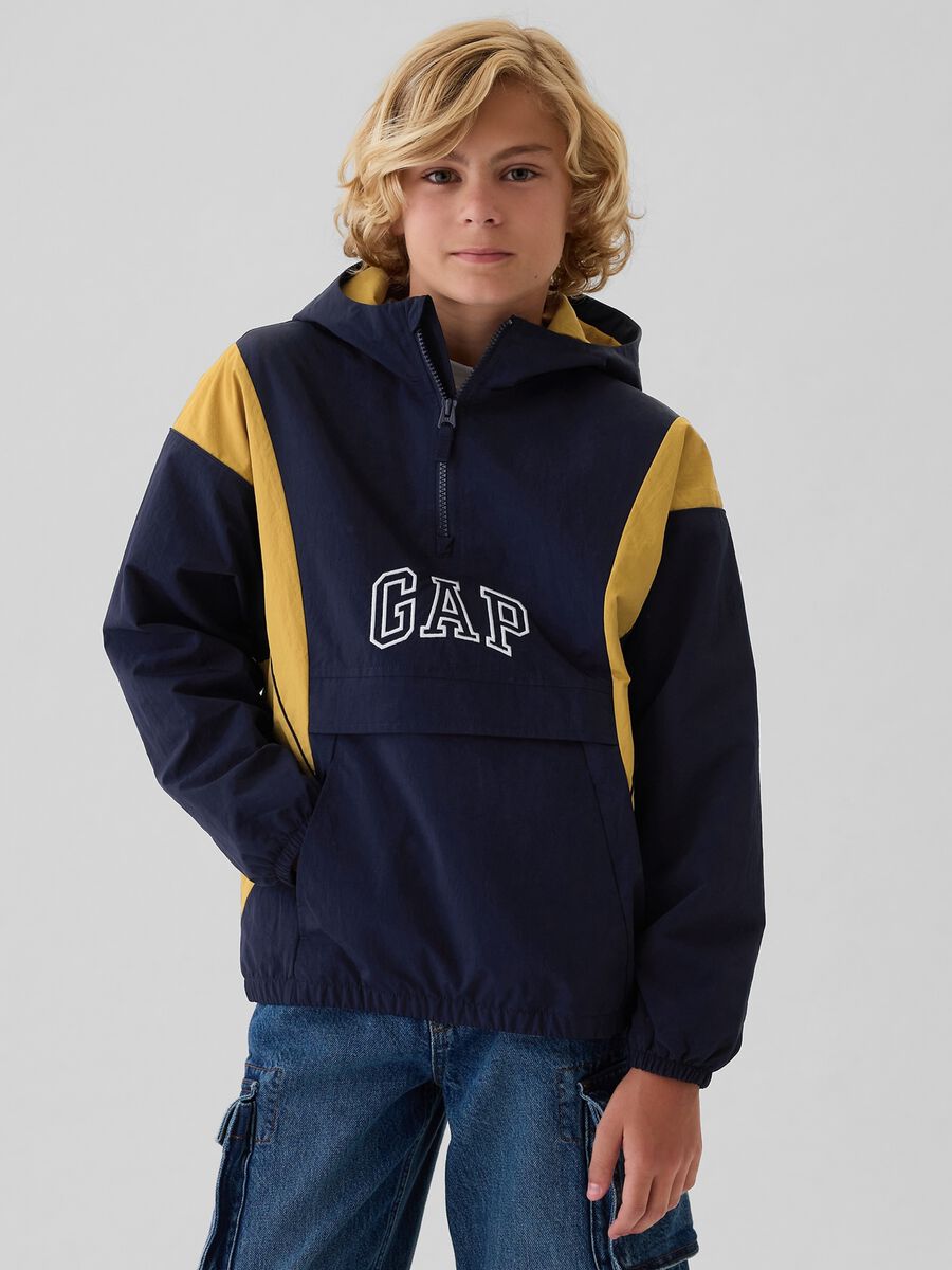 Half-zip jacket with hood and logo Boy_0