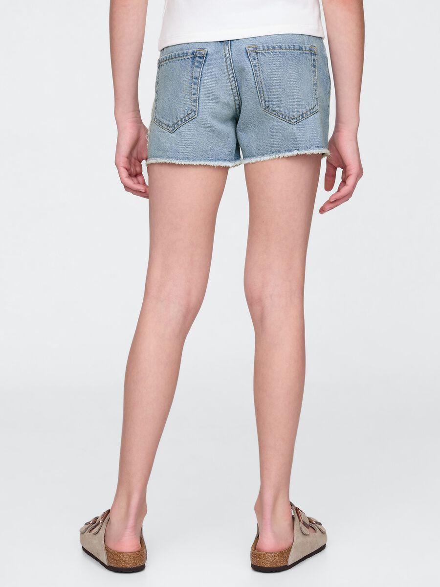 Light Denim Shorts with Butterfly Application Girl_2
