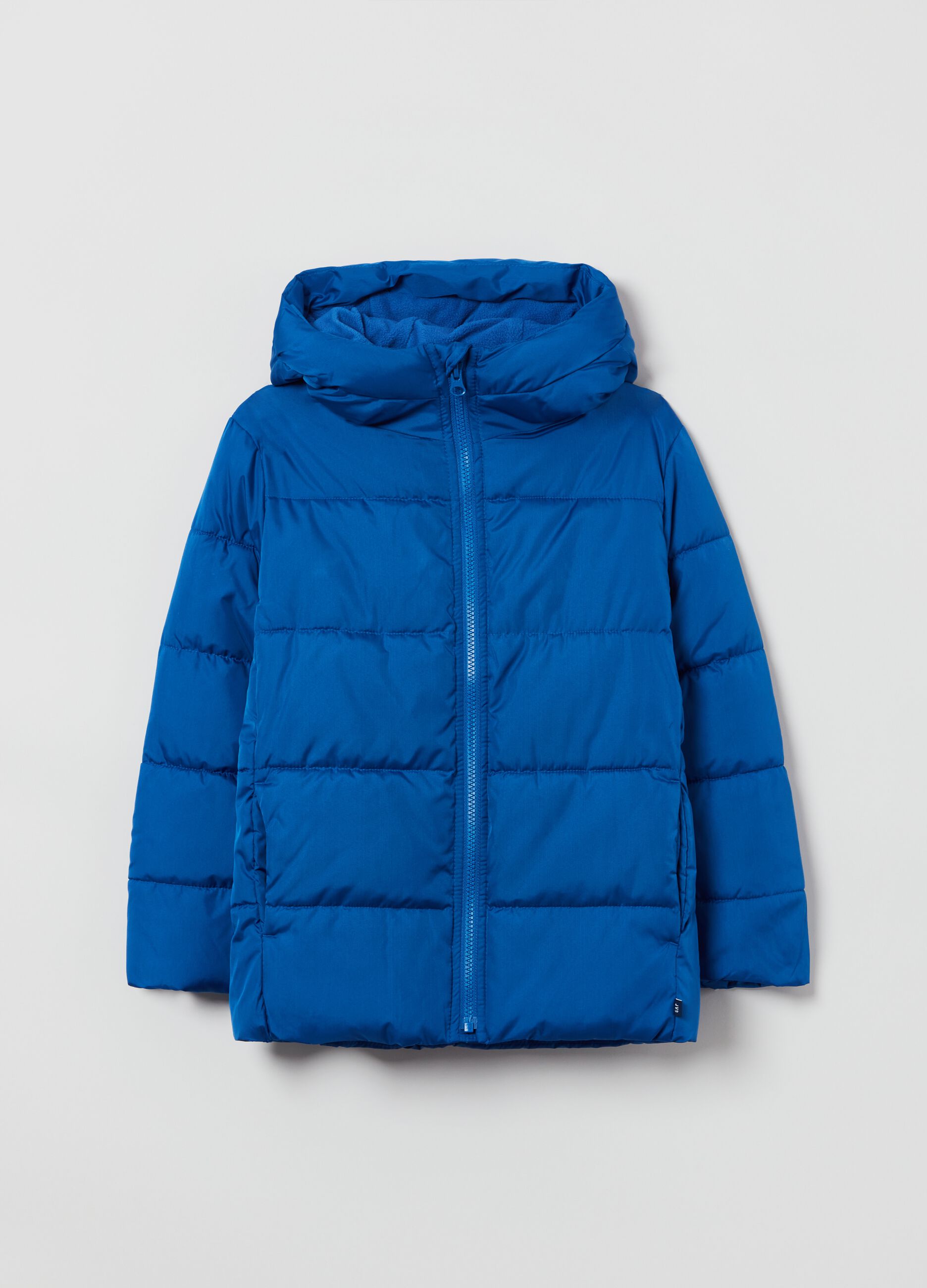 Full-zip down jacket with hood