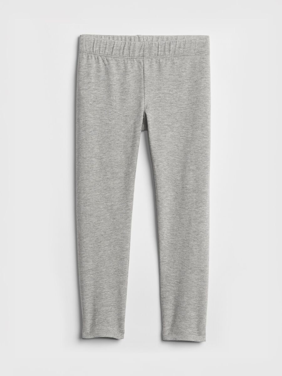 Leggings grigi in cotone elasticizzato Bambina_0