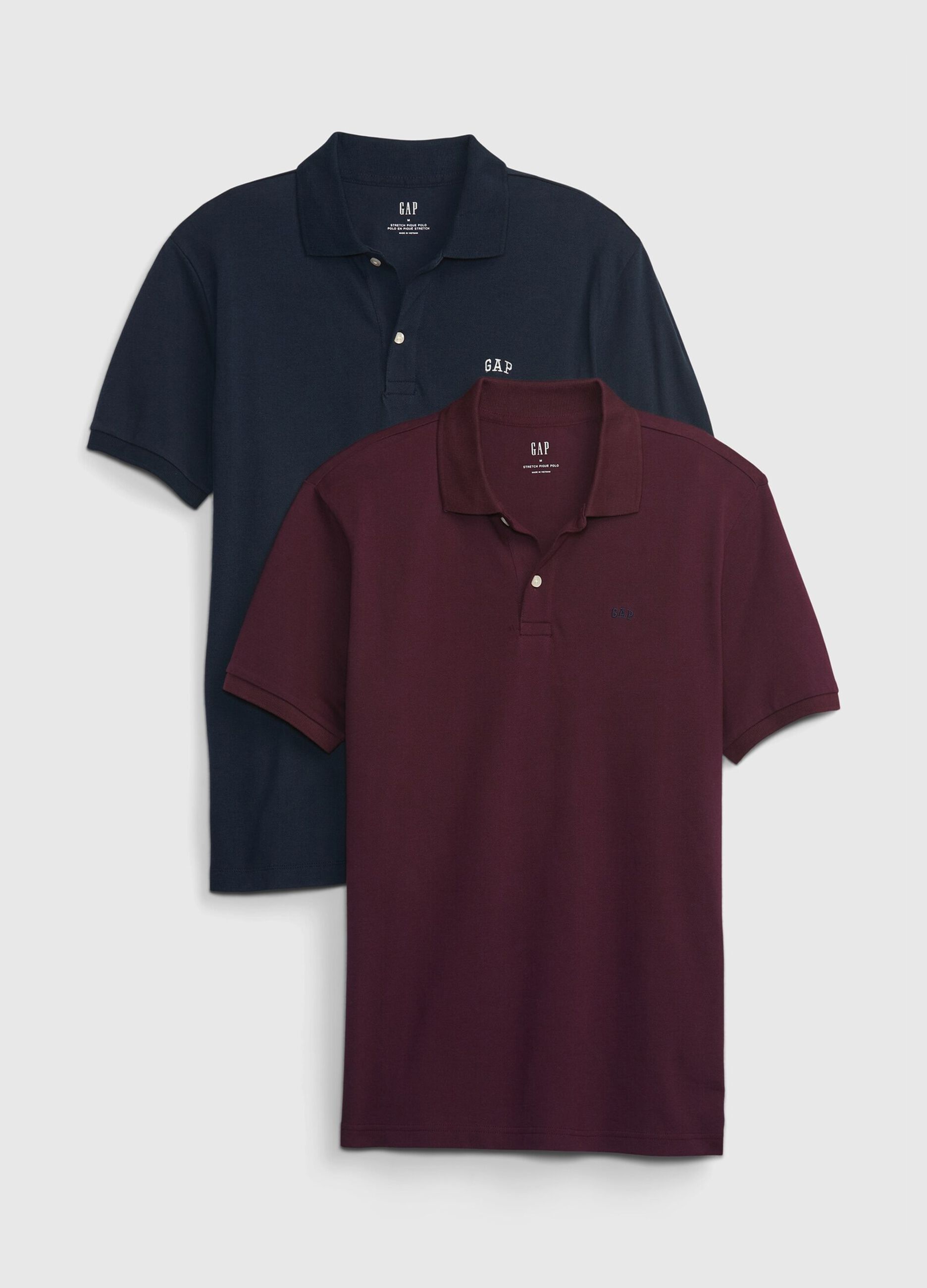 Two-pack polo shirts with in pique with embroidered mini logo